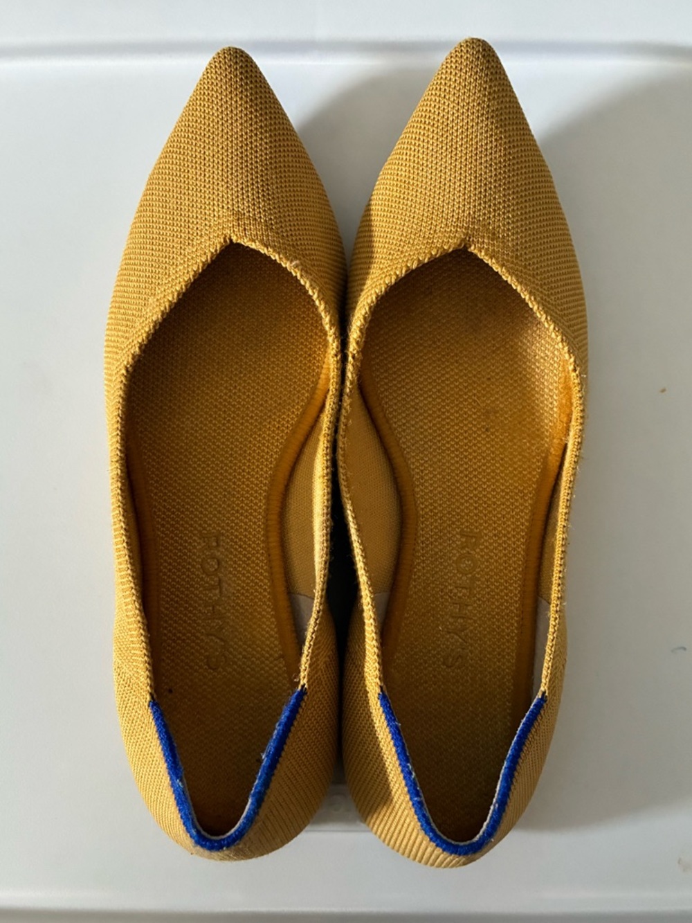 Rothy's The Point Pointed Toe Ballet Flats Marigold Yellow Size US 8.5